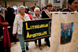 Representatives of the Diocese's Ethnic Apostolates led the entrance procession into the cathedral.