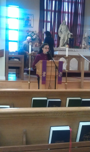 Woman speaking at the podium