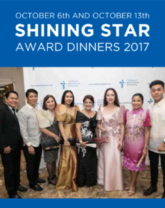 People posing at the shining star award dinners