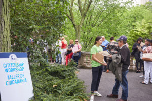 People in the Bronx Zoo Getting Information