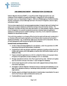 Jobs with immigration and naturalization services